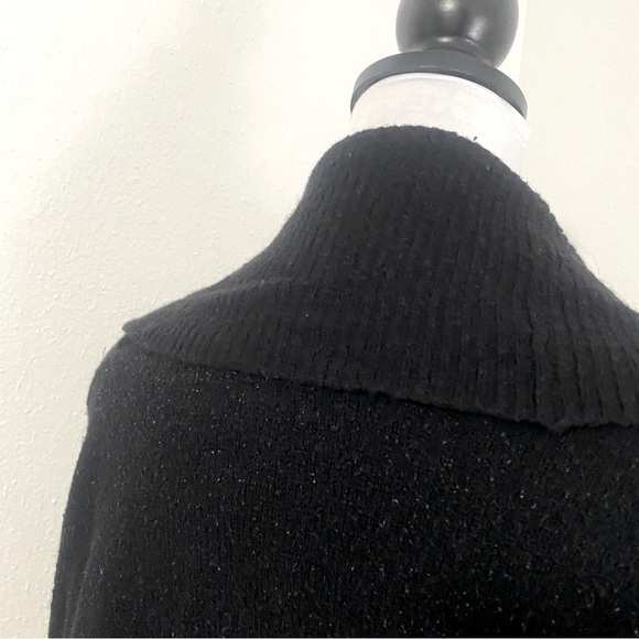Leith Women Size Small Black Oversized Open Front Cardigan Sweater Small Rip Bk - Picture 7 of 8